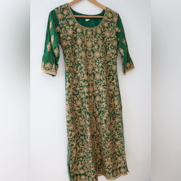 Indian/Pakistani Asian Weddings Fancy Capri Trousers Kameez dress size Small - Picture 2 of 16